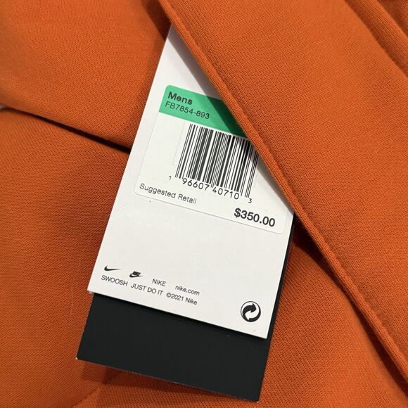 Men's XL-Nike Sportswear Tech Oversized Zip Puffer Down Warm Jacket Orange - Picture 2 of 6